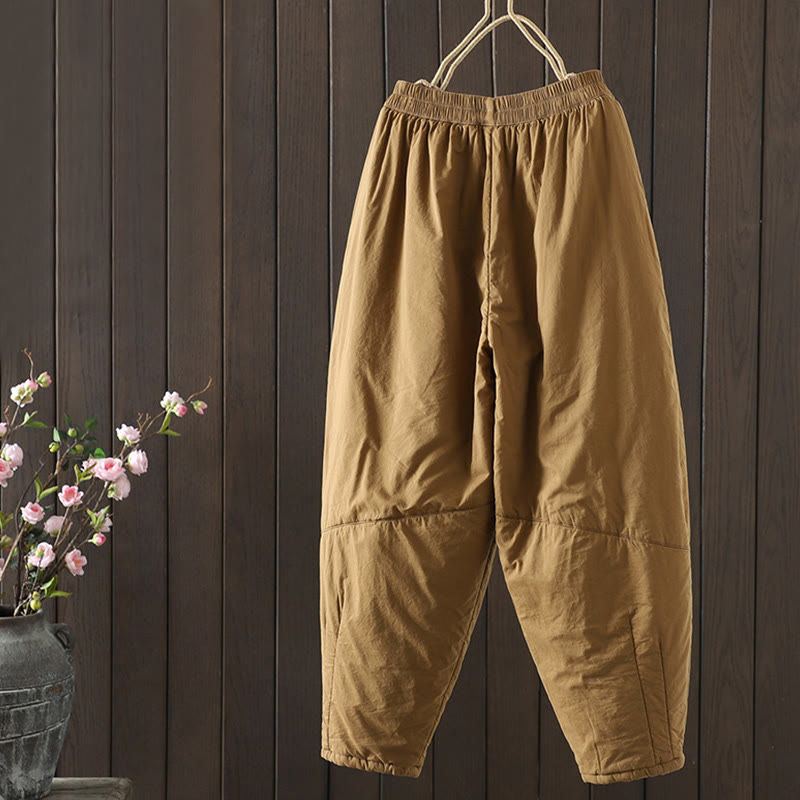 Buddha Stones Plain Warm Women's Harem Pants With Pockets - image 1