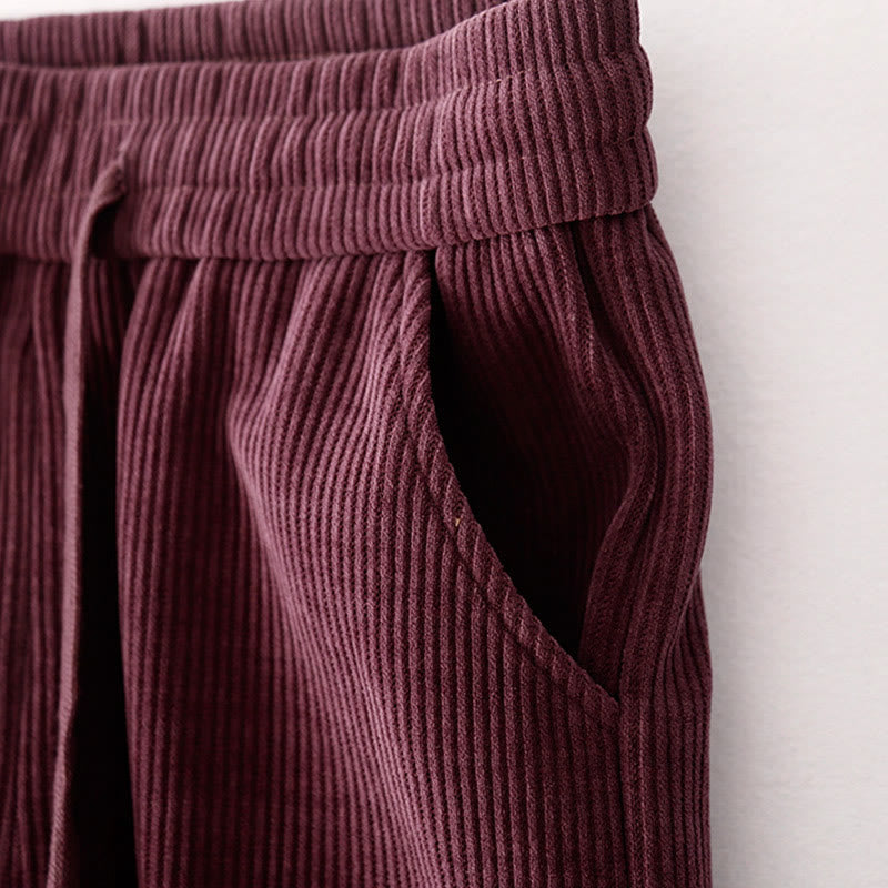 Buddha Stones Casual Corduroy Cotton-padded Women's Cotton Pants With Pockets - image 15