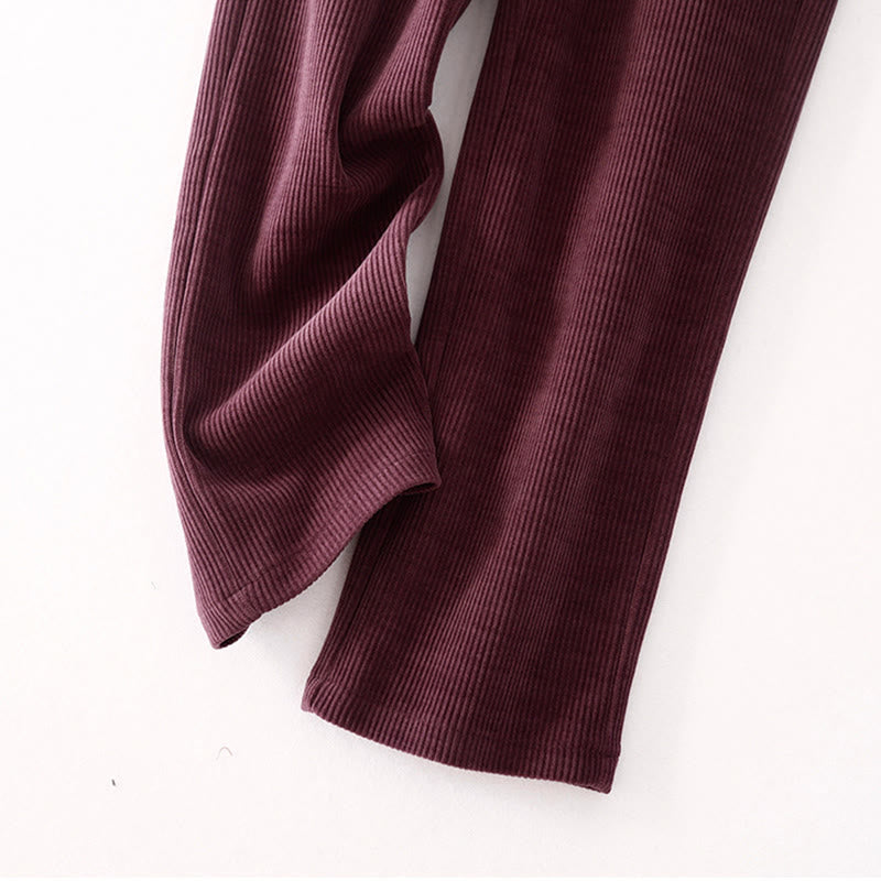 Buddha Stones Casual Corduroy Cotton-padded Women's Cotton Pants With Pockets - image 19