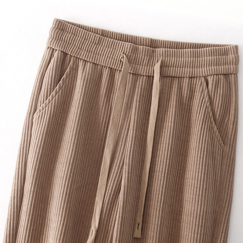 Buddha Stones Casual Corduroy Cotton-padded Women's Cotton Pants With Pockets - image 26