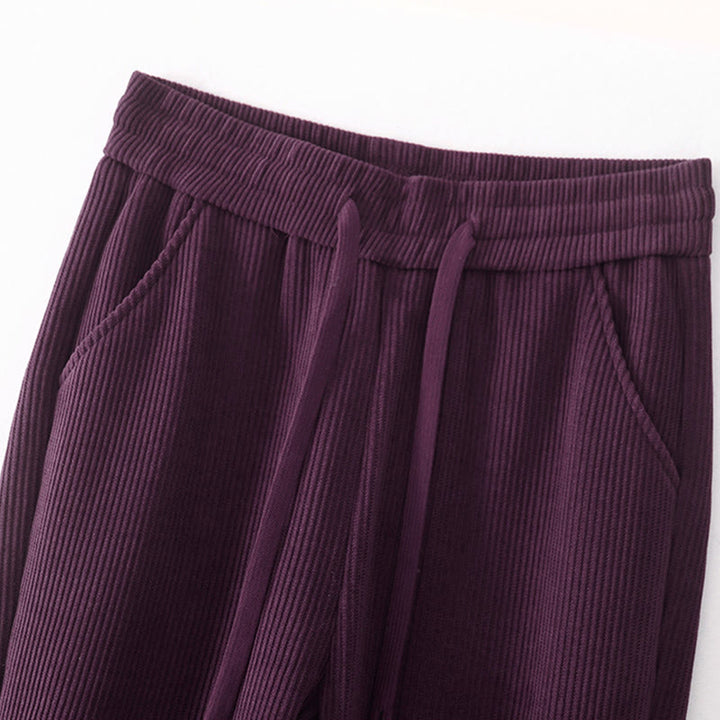 Buddha Stones Casual Corduroy Cotton-padded Women's Cotton Pants With Pockets - image 31