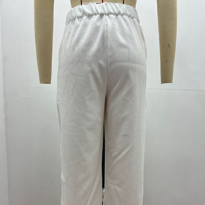 Buddha Stones Casual Corduroy Straight-leg Women's Cotton Pants With Pockets - image 9