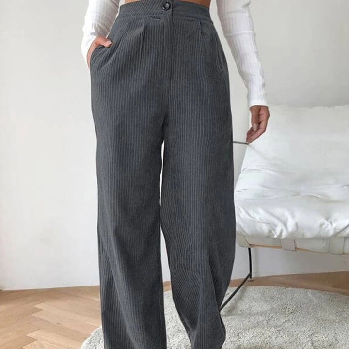 Buddha Stones Casual Corduroy Straight-leg Women's Cotton Pants With Pockets - Gray - US14，UK/AU18，EU46 (2XL) - image 22