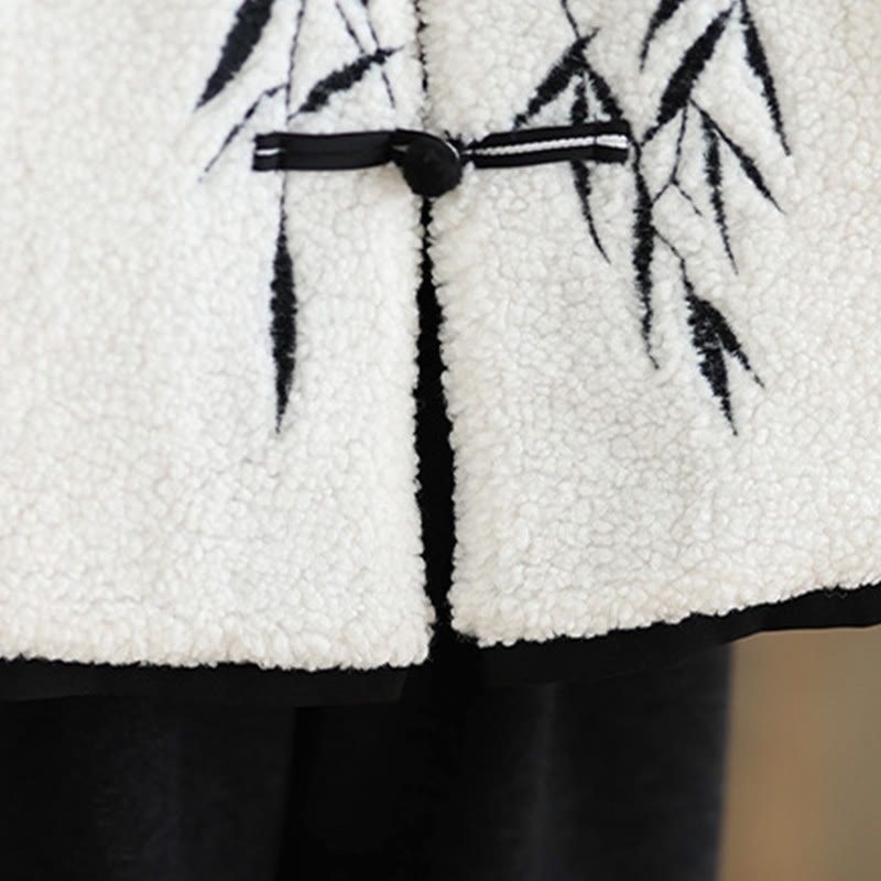 Buddha Stones Women's Embroidered Long Sleeve Thickened Cotton Jacket With Pockets - image 9