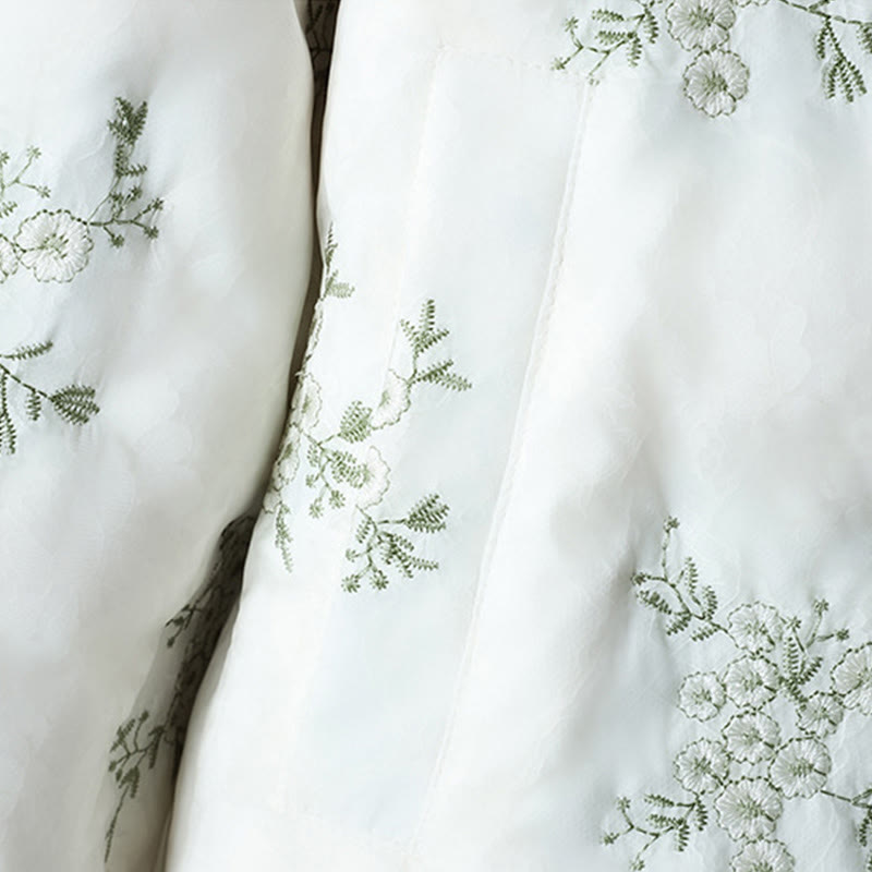 Buddha Stones Women's Embroidery Frog-button Long Sleeve Thicken Jacket With Pockets - image 12