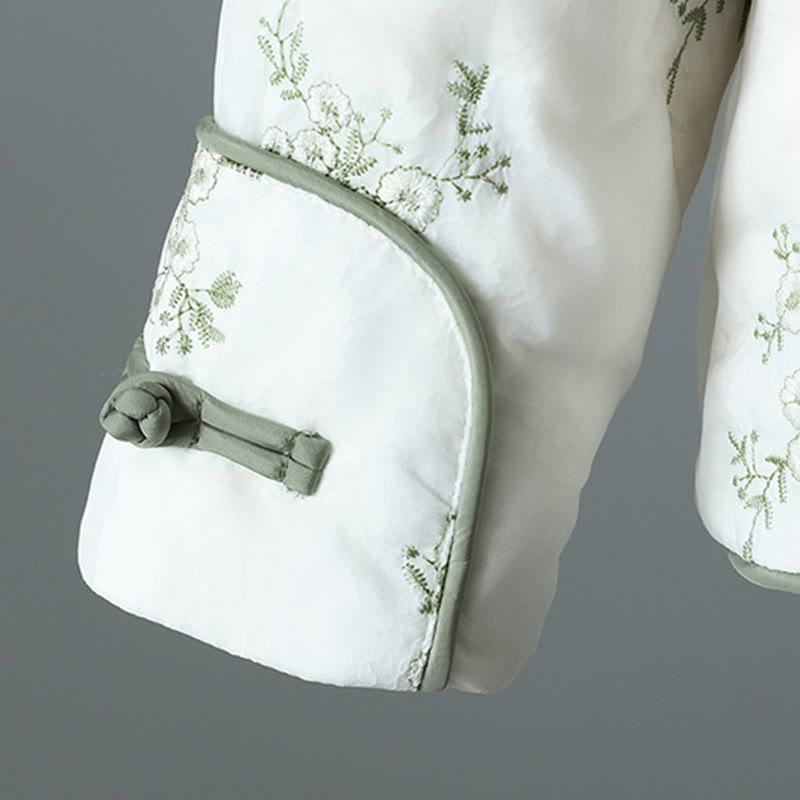 Buddha Stones Women's Embroidery Frog-button Long Sleeve Cotton Thicken Jacket With Pockets - image 9