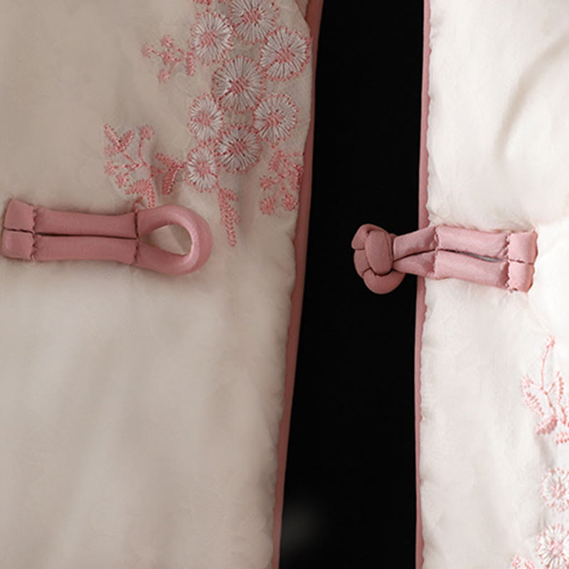 Buddha Stones Women's Embroidery Frog-button Long Sleeve Thicken Jacket With Pockets - image 19