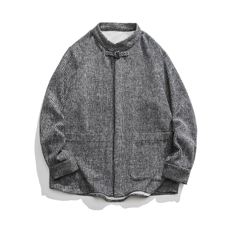 Buddha Stones Solid Color Frog-Button Long Sleeve Men's Cotton Corduroy Jacket With Pockets - image 31