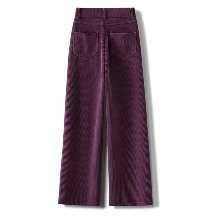 Buddha Stones Winter Straight Leg Design Cotton Corduroy Women's Wide Leg Pants With Pockets - image 6