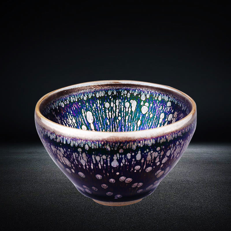 Buddha Stones Handmade Chinese Jianzhan Purple Glaze Ceramic Teacup Ceramic Tenmoku Kung Fu Tea Cup - image 1