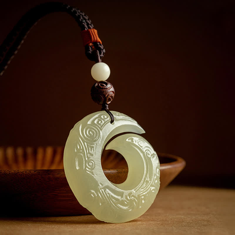 Buddha Stones Peace Buckle Jade Small Leaf Red Sandalwood Cinnabar Agate Luck Necklace Pendant - image 4