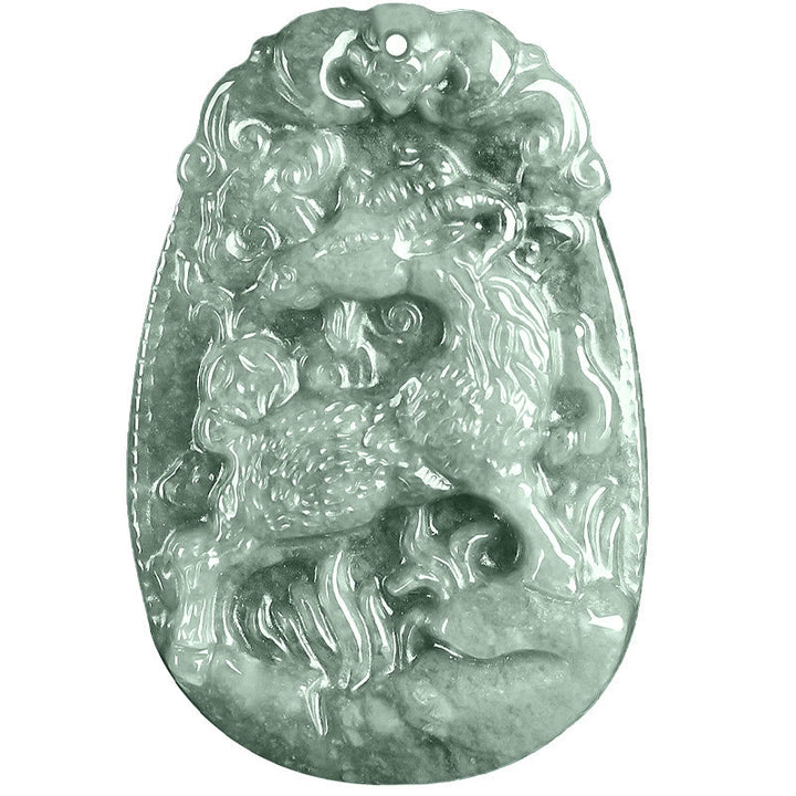 Buddha Stones Chinese Zodiac Jade Year of the Horse Luck Rope Necklace Pendant - image 18