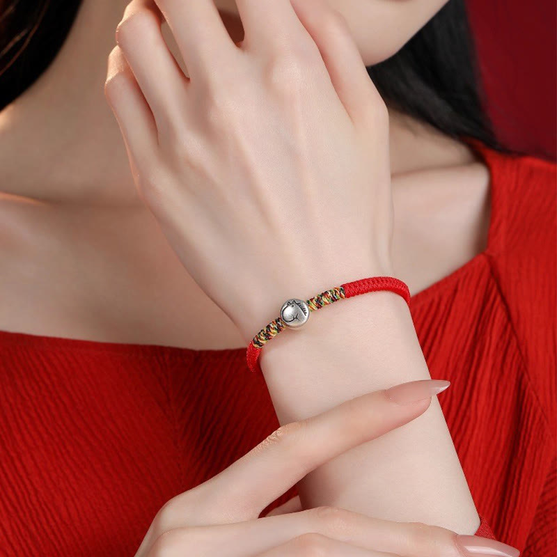 Buddha Stones 999 Sterling Silver Chinese Zodiac Year Of The Horse Red String Strength Braided Bracelet - image 10