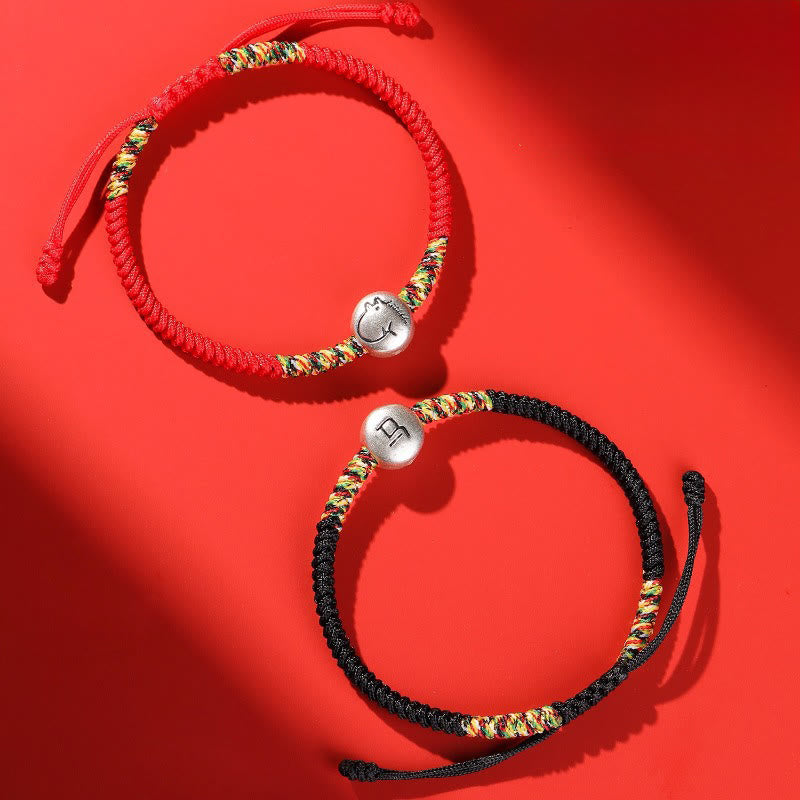 Buddha Stones 999 Sterling Silver Chinese Zodiac Year Of The Horse Red String Strength Braided Bracelet - image 12