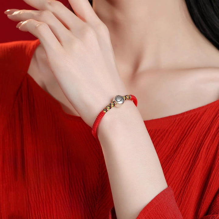 Buddha Stones 999 Sterling Silver Chinese Zodiac Year Of The Horse Red String Strength Braided Bracelet - image 11