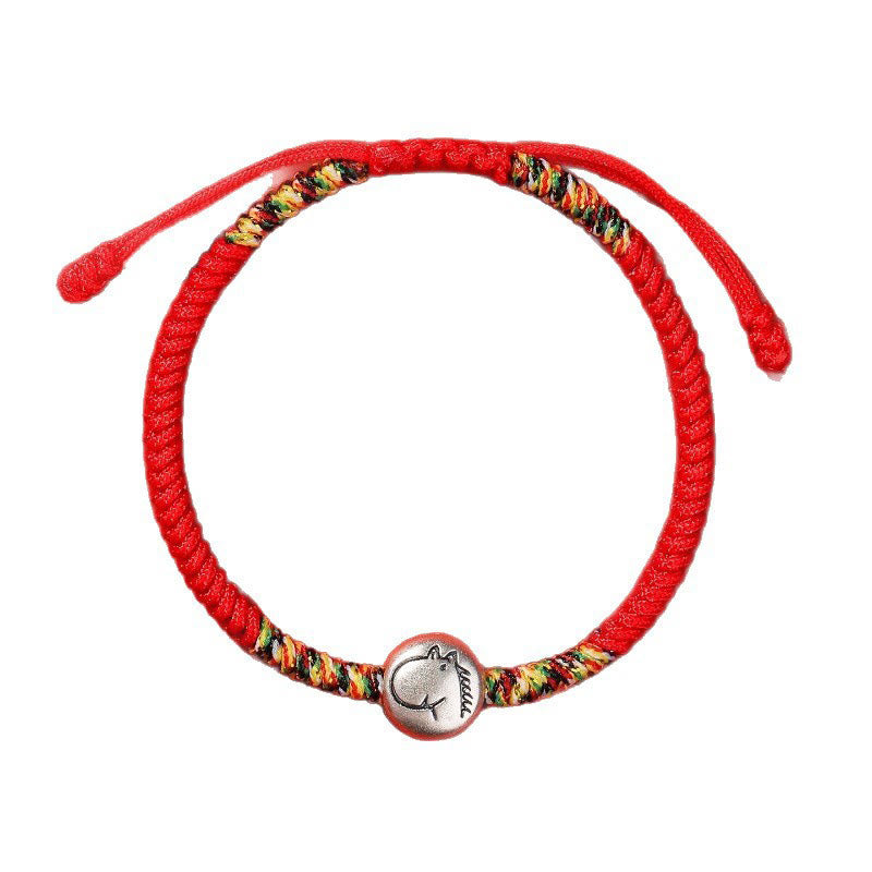 Buddha Stones 999 Sterling Silver Chinese Zodiac Year Of The Horse Red String Strength Braided Bracelet - image 13