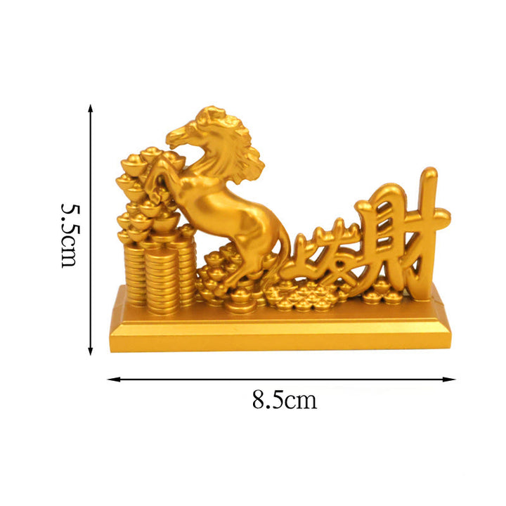 Buddha Stones Chinese Zodiac Horse Charm Copper Coins Attract Fortune Prosperity Home Decoration - Horse Get Rich - image 14