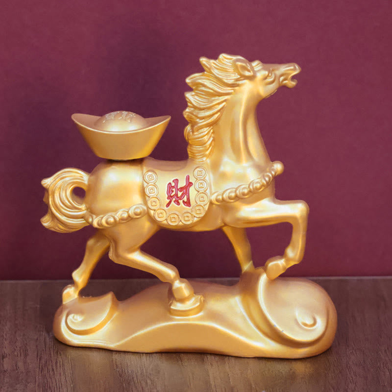 Buddha Stones Chinese Zodiac Horse Charm Copper Coins Attract Fortune Prosperity Home Decoration - image 8