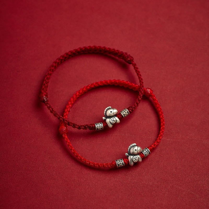 Buddha Stones Year of the Horse 999 Sterling Silver String Braided Protection Bracelet - image 14