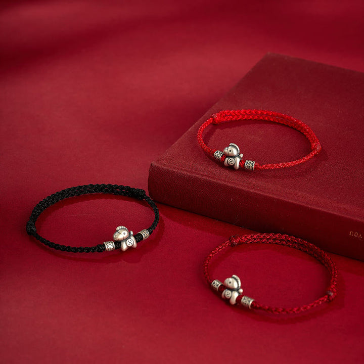 Buddha Stones Year of the Horse 999 Sterling Silver String Braided Protection Bracelet - image 17