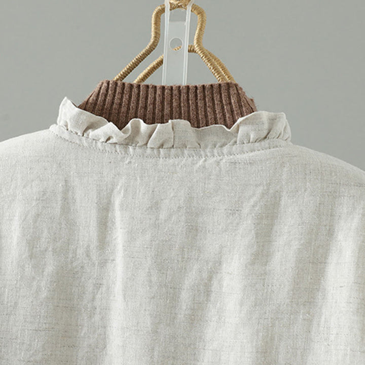 Buddha Stones Casual Buttons Women's Long Sleeve Cotton Jacket With Pockets - image 3