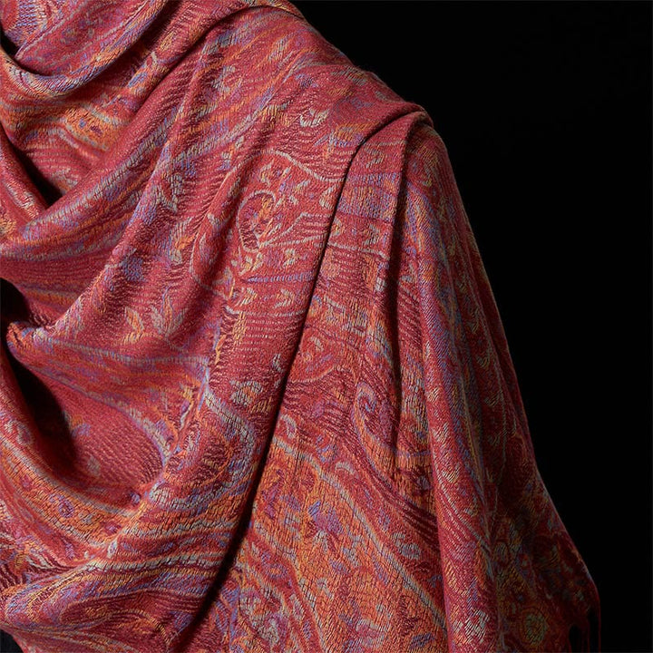 Buddha Stones Spring Cashew Flower Leaves Vines Geometric Pattern Tassel Soft Scarf Shawl - image 3