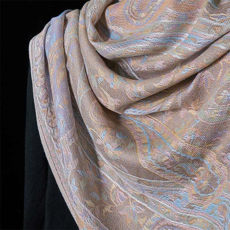 Buddha Stones Spring Cashew Flower Leaves Vines Geometric Pattern Tassel Soft Scarf Shawl - image 9