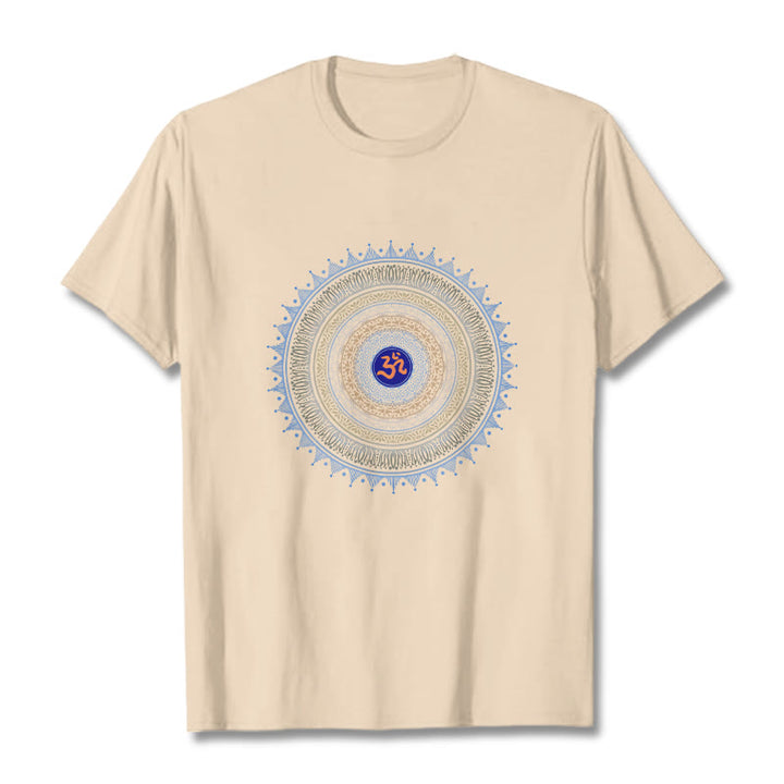 Buddha Stones Mandala Flower OM Pattern Tee T-shirt - Bisque - 2XL - image 10