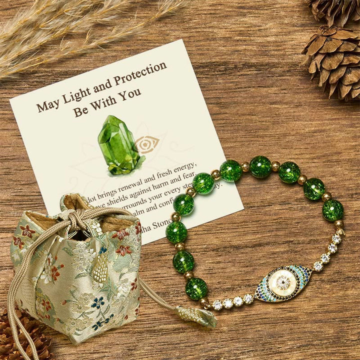 Buddha Stones "May Light and Protection Be With You" Peridot Bracelet Includes Gift Message Card - Peridot - Deluxe Gift Bag (+$9.59) - image 6