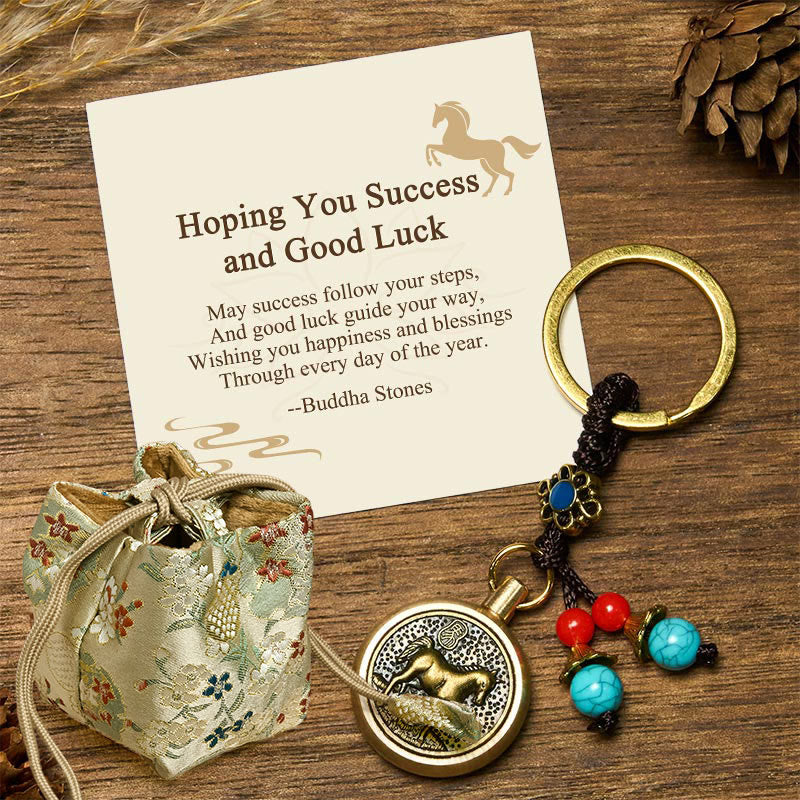 Buddha Stones "Hoping You Success and Good Luck" Year of the Horse Key Chain Includes Gift Message Card - Horse - Deluxe Gift Bag (+$9.59) - image 7