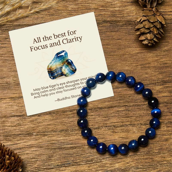 Buddha Stones "All the Best for Love and Harmony" Stone Quartz Bracelet Includes Gift Message Card - 8mm - Blue Tiger Eye - Standard Gift Box - image 62