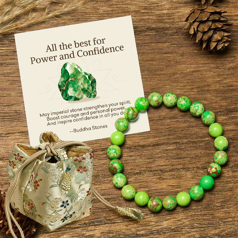 Buddha Stones "All the Best for Love and Harmony" Stone Quartz Bracelet Includes Gift Message Card - 8mm - Imperial Stone - Deluxe Gift Bag (+$9.59) - image 100