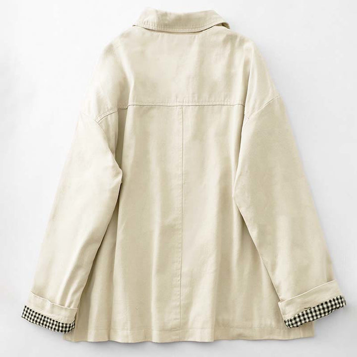 Buddha Stones Commute Patchwork Design Cotton Women's Jacket With Pockets - image 7