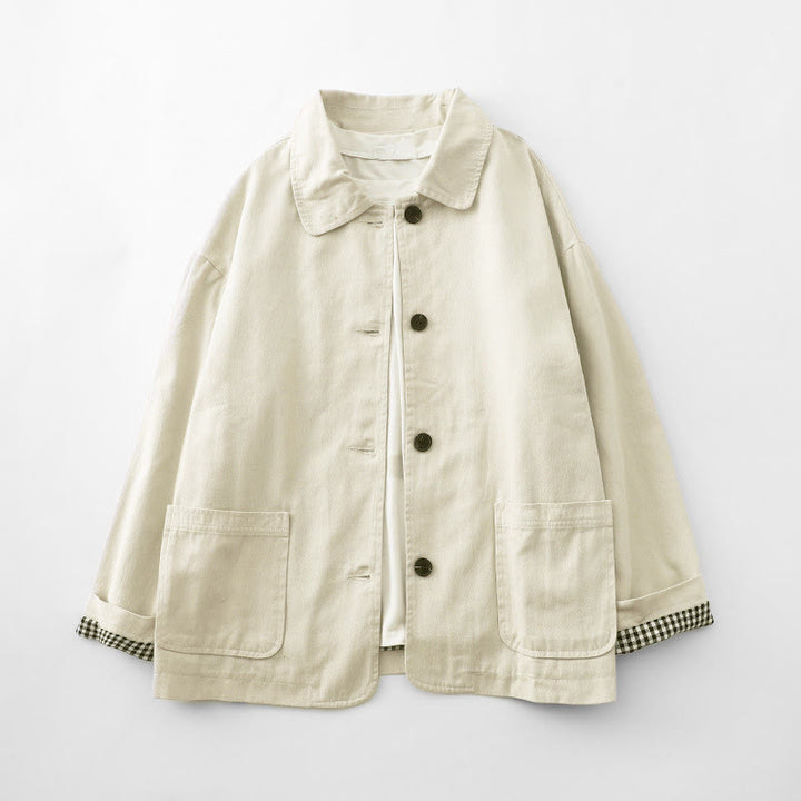 Buddha Stones Commute Patchwork Design Cotton Women's Jacket With Pockets - Linen - US14，UK/AU18，EU46 (2XL) - image 6
