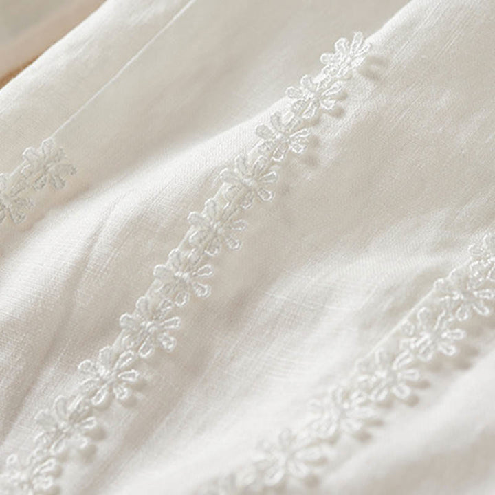 Buddha Stones Summer Small Flower Embroidery Harem Pants With Pockets - image 22
