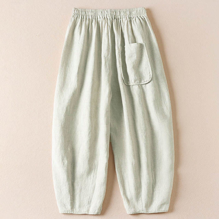 Buddha Stones Summer Small Flower Embroidery Harem Pants With Pockets - image 24