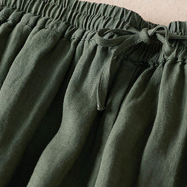 Buddha Stones Summer Small Flower Embroidery  Harem Pants With Pockets - image 31