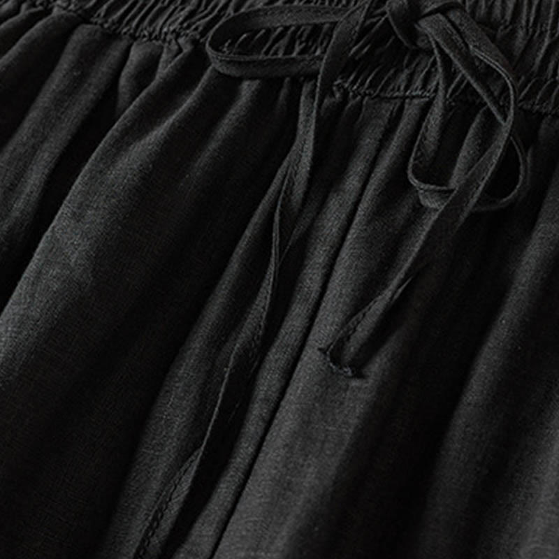 Buddha Stones Summer Small Flower Embroidery  Harem Pants With Pockets - image 38