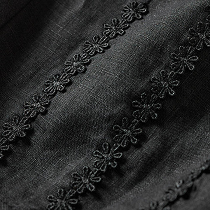 Buddha Stones Summer Small Flower Embroidery  Harem Pants With Pockets - image 41