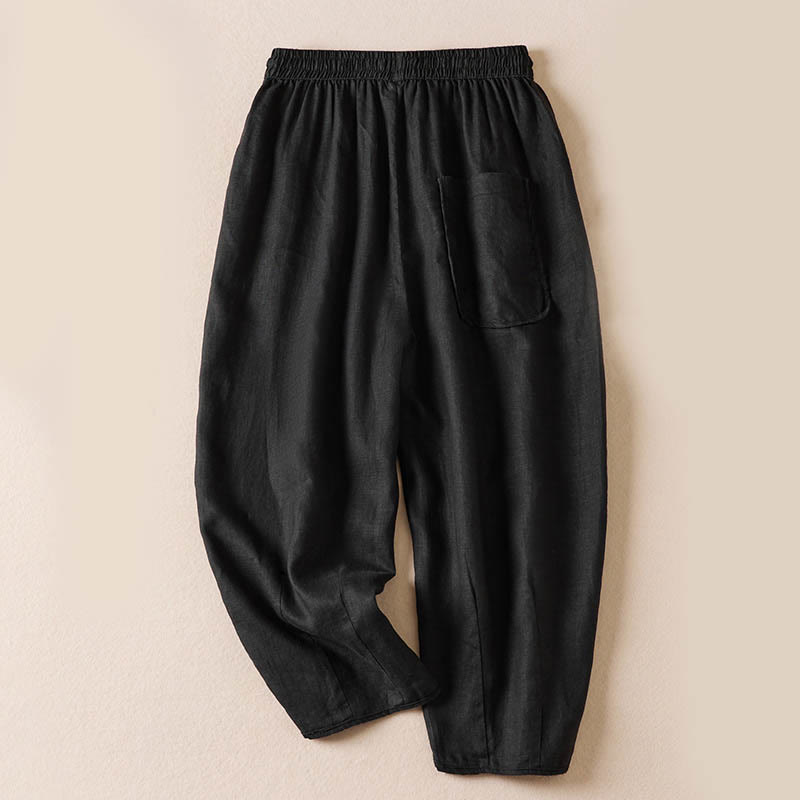 Buddha Stones Summer Small Flower Embroidery  Harem Pants With Pockets - image 37