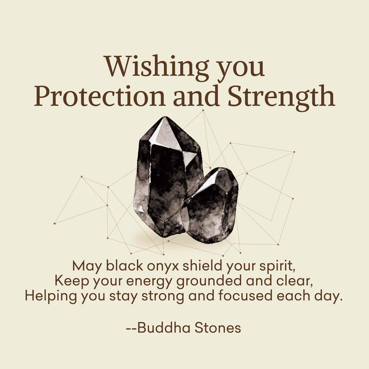 Buddha Stones "Wishing You Protection and Strength" Black Onyx Bracelet Includes Gift Message Card - image 2
