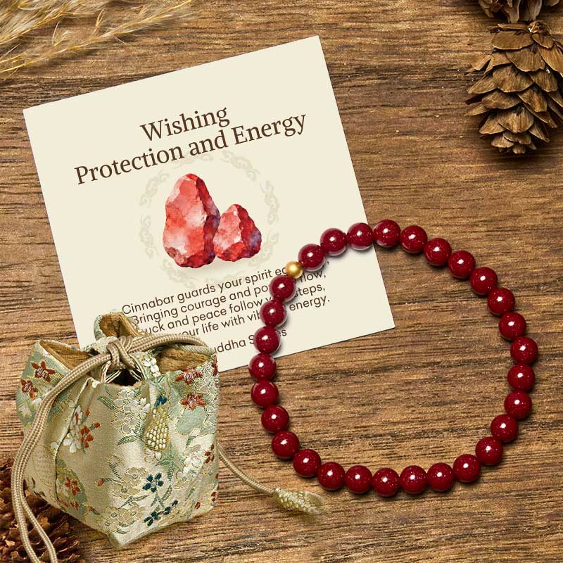Buddha Stones "Wishing Protection and Energy" Cinnabar Bracelet Includes Gift Message Card - 6mm Cinnabar&4mm 925 Sterling Silver - Deluxe Gift Bag (+$9.59) - image 10