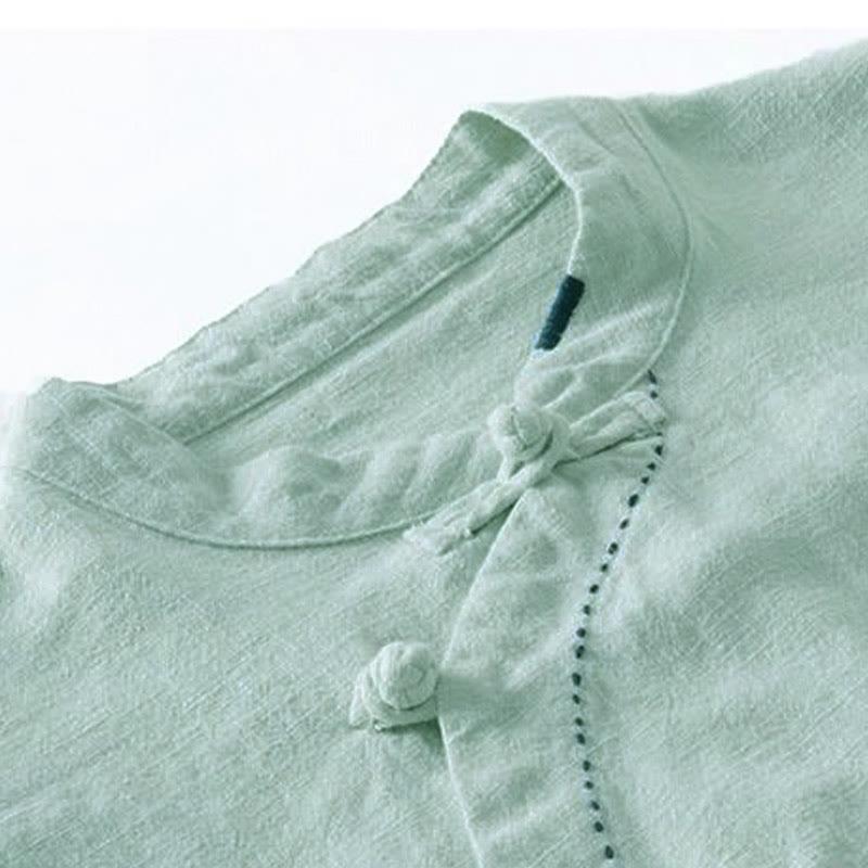 Buddha Stones Oblique Collar Knot button Loose Clothing - image 10