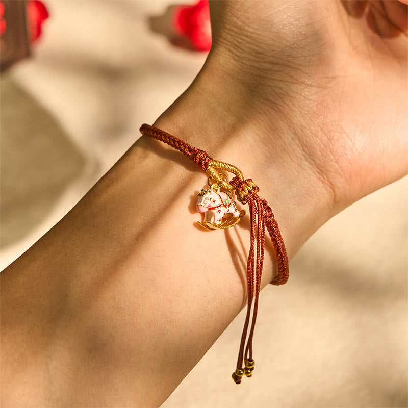 Buddha Stones Chinese Zodiac Year of the Horse Red String Luck Braided Bracelet - image 3