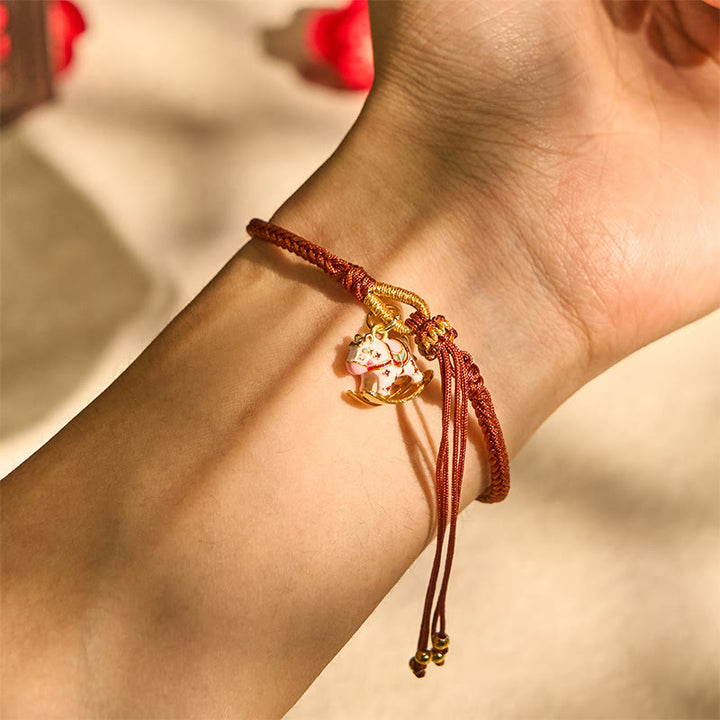 Buddha Stones Chinese Zodiac Year of the Horse Red String Luck Braided Bracelet - image 3