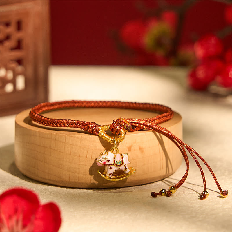 Buddha Stones Chinese Zodiac Year of the Horse Red String Luck Braided Bracelet - image 2
