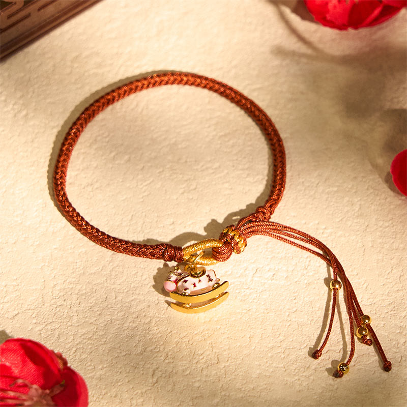Buddha Stones Chinese Zodiac Year of the Horse Red String Luck Braided Bracelet - image 1