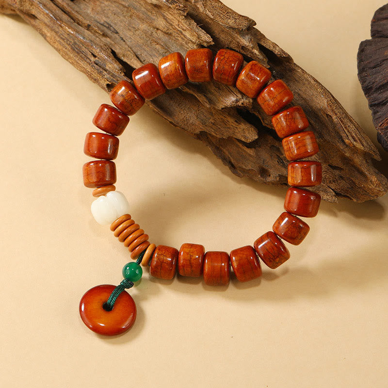 Buddha Stones Bone Beads Lotus Peace Buckle Design Enlightenment Bracelet - image 1