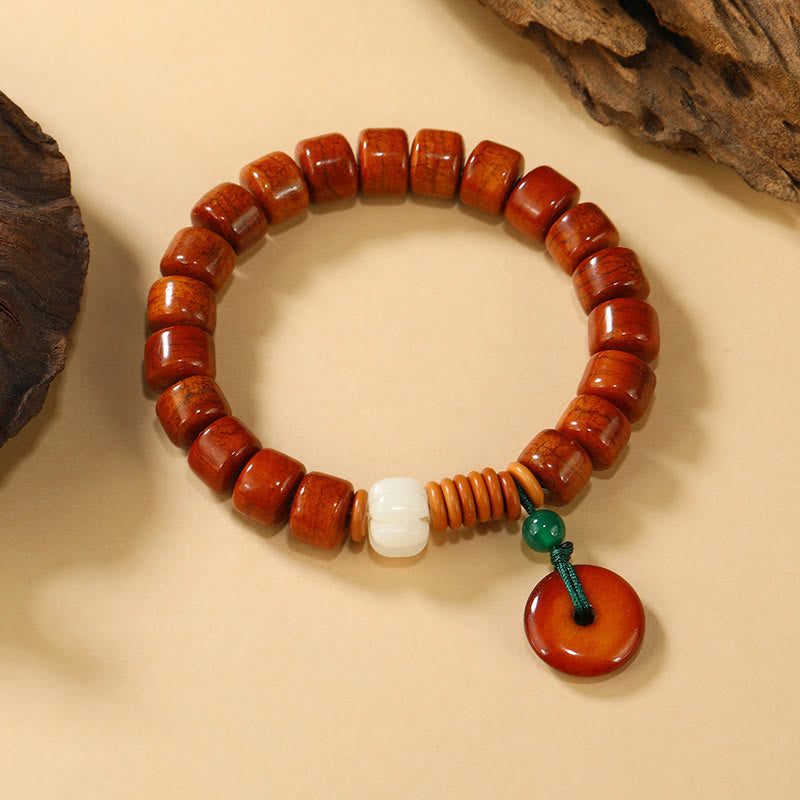 Buddha Stones Bone Beads Lotus Peace Buckle Design Enlightenment Bracelet - Bone Beads & Peace Buckle(Wrist Circumference: 15cm-16cm) - image 0