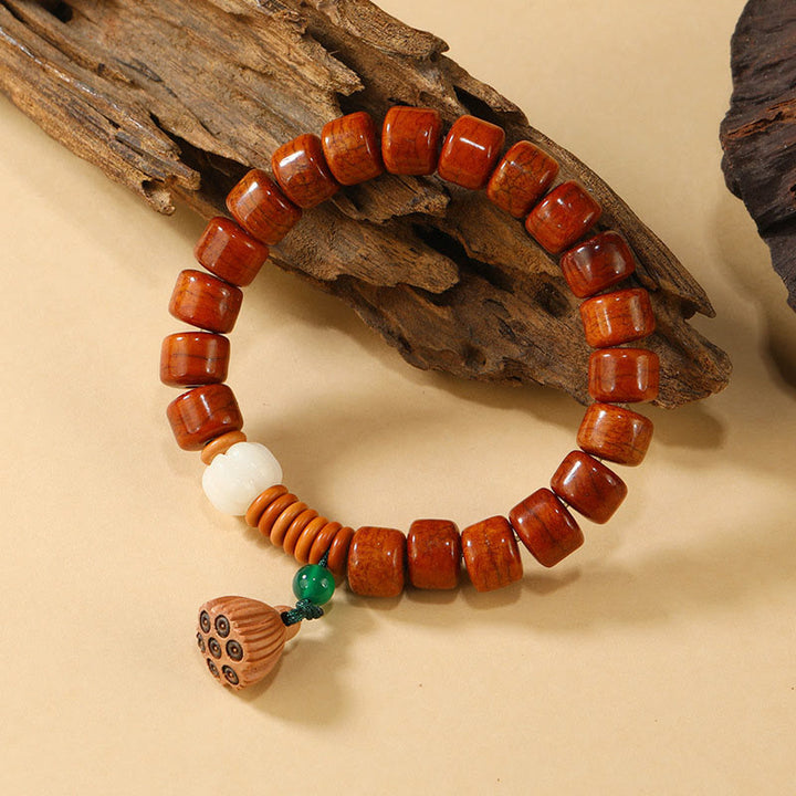 Buddha Stones Bone Beads Lotus Peace Buckle Design Enlightenment Bracelet - image 8
